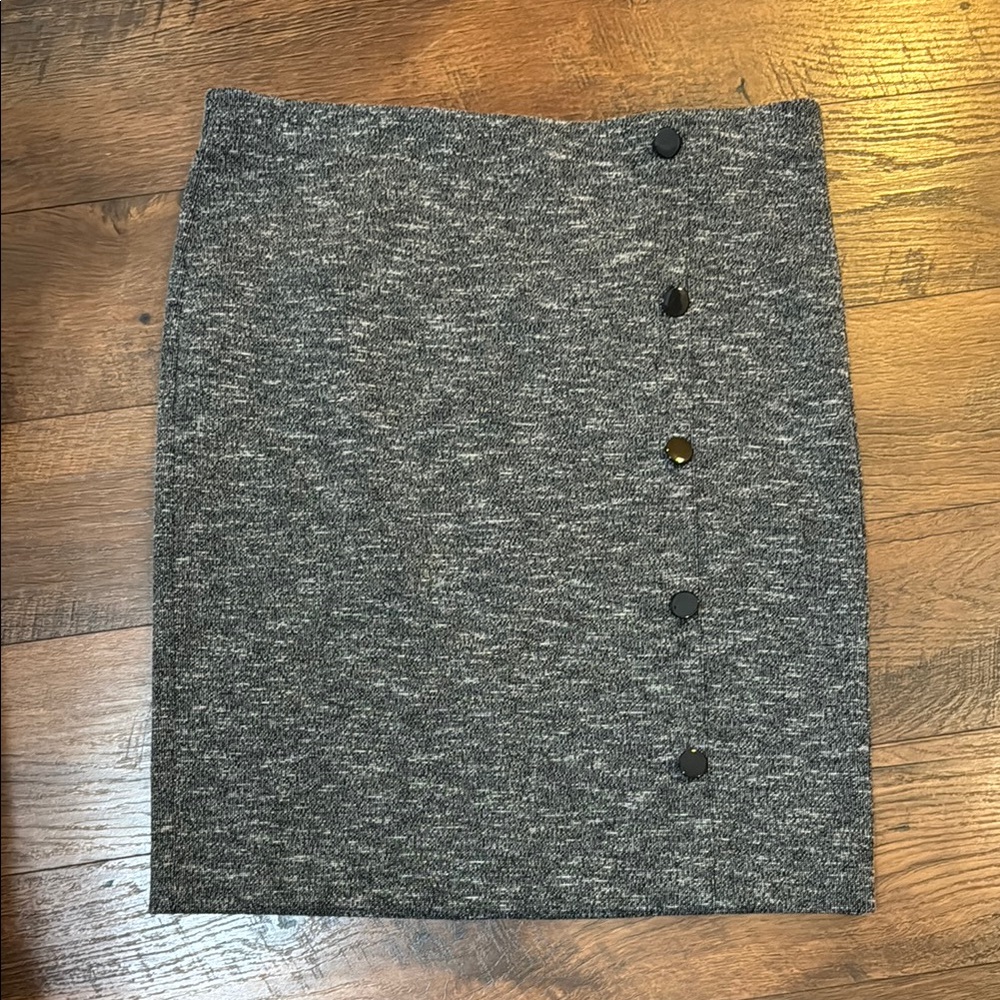 Loft Black and White Button-Front Women's Skirt
